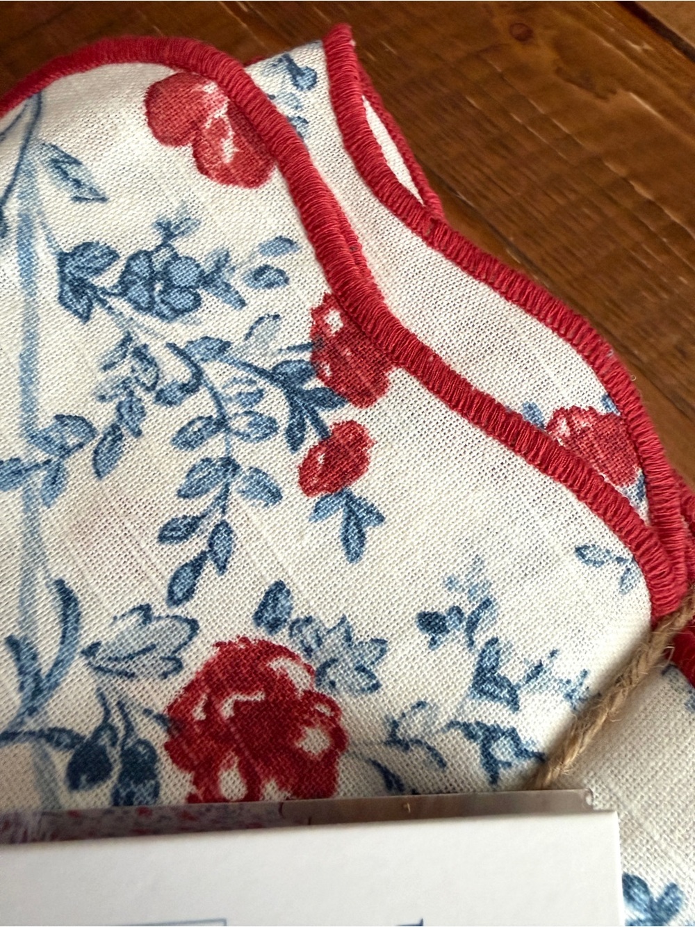 Floral Cotton Tablecloth - Red & Blue Americana - Picture 4 of 7